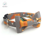 Orange Fox Dog Collar Perro Leash Set With Bow Tie Personal Custom Handmade Pet Puppy Adjustable Dog &Cat Necklace Fashion
