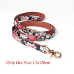 Fashion Flower Print Pets Dog Collar PU Leather Bowknot Puppy Cat Bow Tie Small Dog Collars Bandana Outdoor Pet Walking Leashes