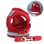 Dog Cat Harness Reflective for Chihuahua Pug Small Medium Breathable Nylon Pet Puppy Vest Walking Lead Leash for Yorkie Teddy